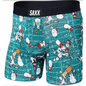 Saxx Vibe Super Soft Ballpark Pouch Boxer Briefs - Gridiron Football Snowman L